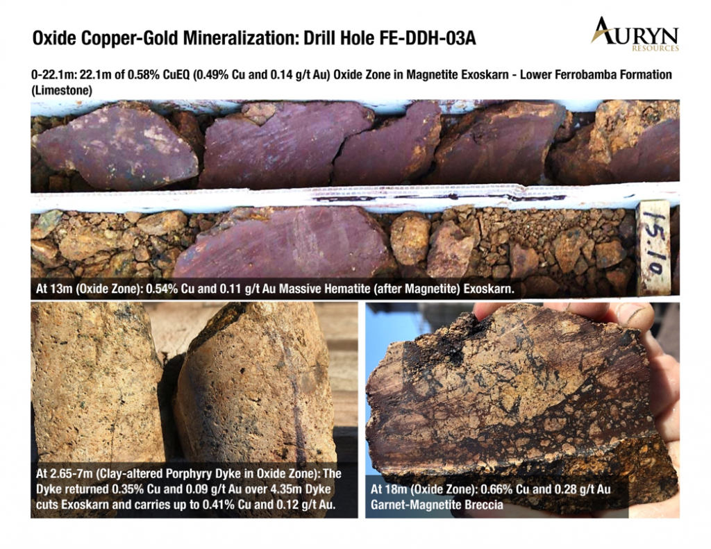 Oxide Copper Gold Mineralization Drill Hole Fe Ddh 03a.1024x0